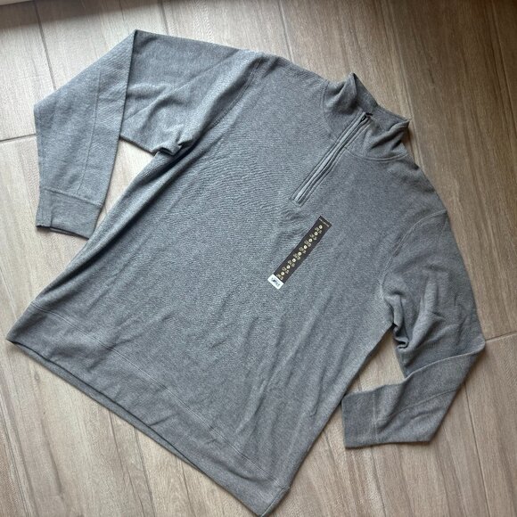 Great Northwest Grey 1/3 Zip Heavy Rib Pullover Sweater | Men’s XL | NWT - Picture 1 of 5